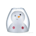Snowman Bear Shape Double Wall Glass Drinking